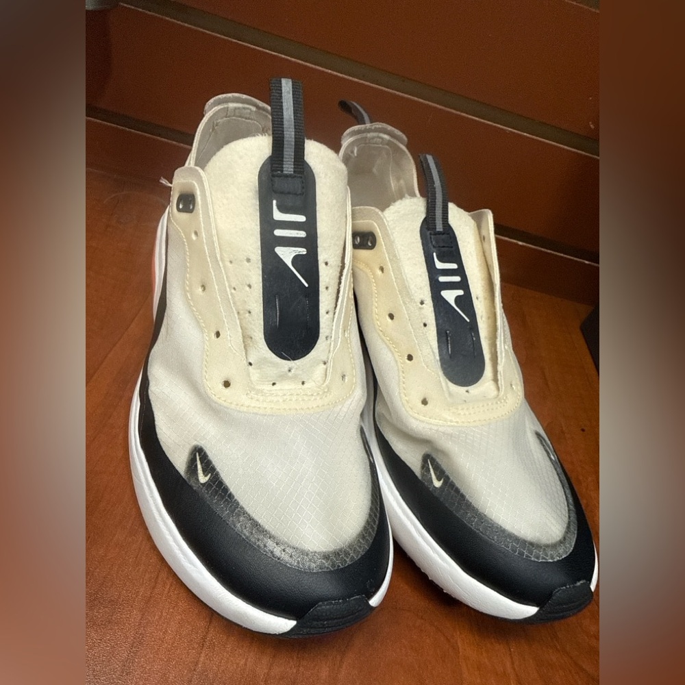 Nike Cream, Black & White Slip-On Athletic Sneakers